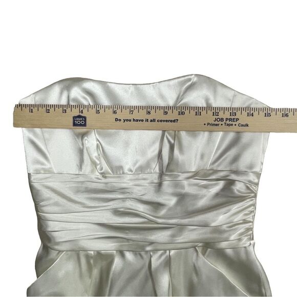 David’s Bridal Dress Ivory Pockets Strapless Short Women’s Size 6 - Picture 12 of 16